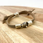 Bracelet - 3 Sterling Slider Originals on Leather - Adjustable