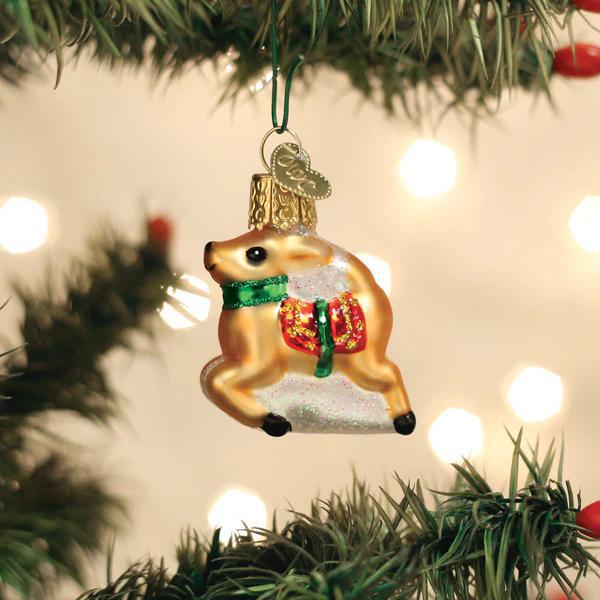 Ornament - Blown Glass - Mini Reindeer
