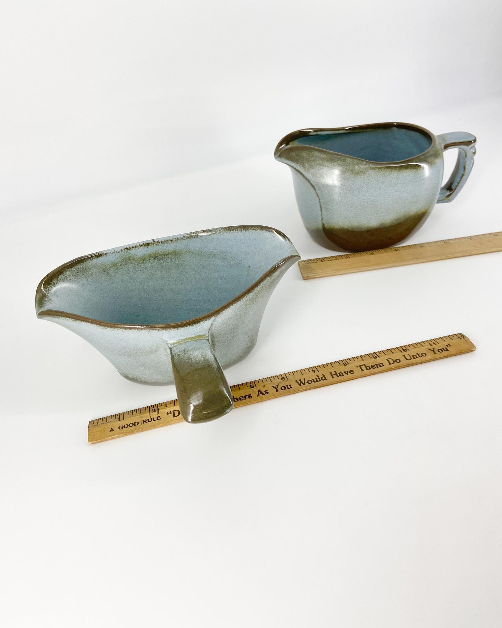 Frankoma Pottery pieces. Part of a vintage collection of 119 pieces. Collectible vintage set of Frankoma Plainsman Woodland Moss tableware.