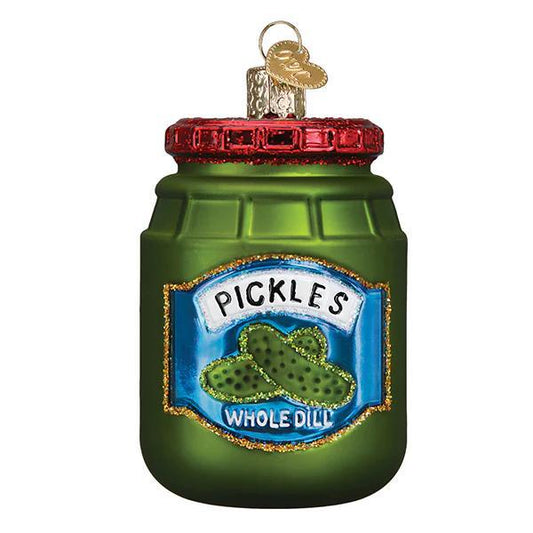 Ornament - Blown Glass - Jar of Pickles
