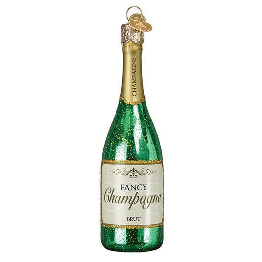 Ornament - Blown Glass - Champagne Bottle