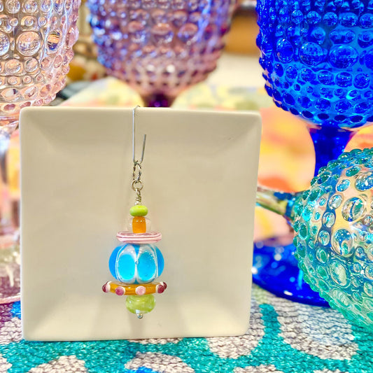 Pendant -  Wayne's Living Room (Six Beads) - Glass & Sterling Silver