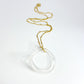 Necklace - Ruffled Glass Circle - 14kt Goldfill - Clear
