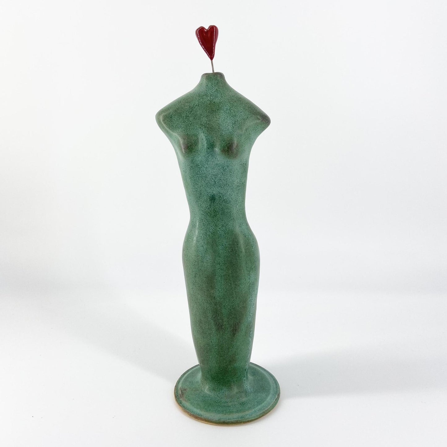 Sculpture - Female Form With Heart - Ceramic