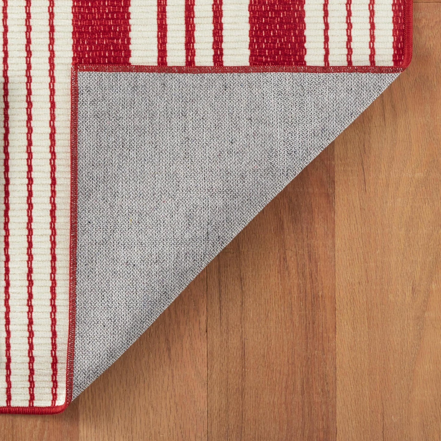 Rug - Machine-Washable - Abby Ticking Red