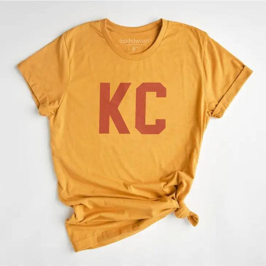 Tee - Red KC on Gold Tee - Give Back Garment