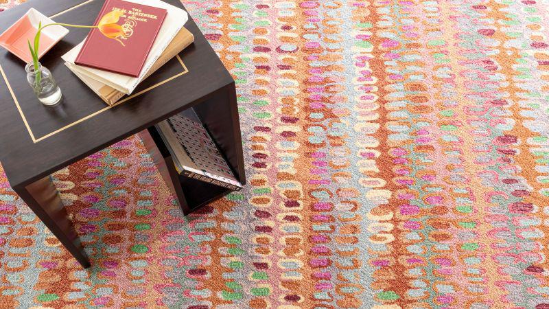 Rug - Micro Hooked Wool - Paint Chip Clay