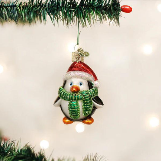 Ornament - Blown Glass - Playful Penguin