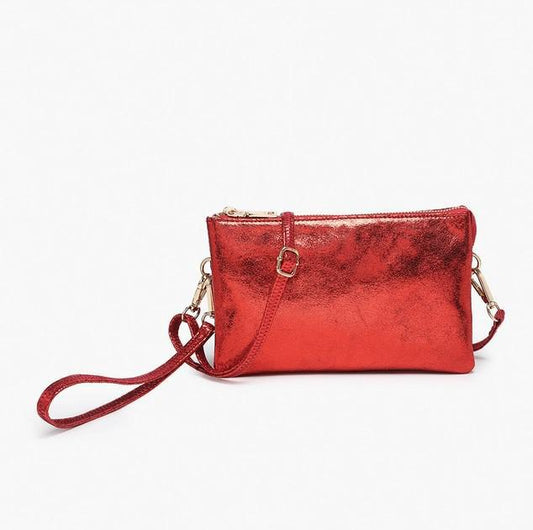 4 in 1 Handbag - Crossbody/Clutch/Wristlet - Aster Red