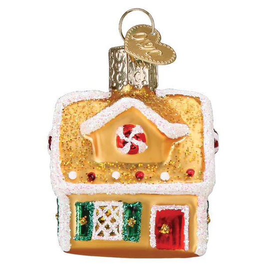 Ornament - Blown Glass - Mini Gingerbread House