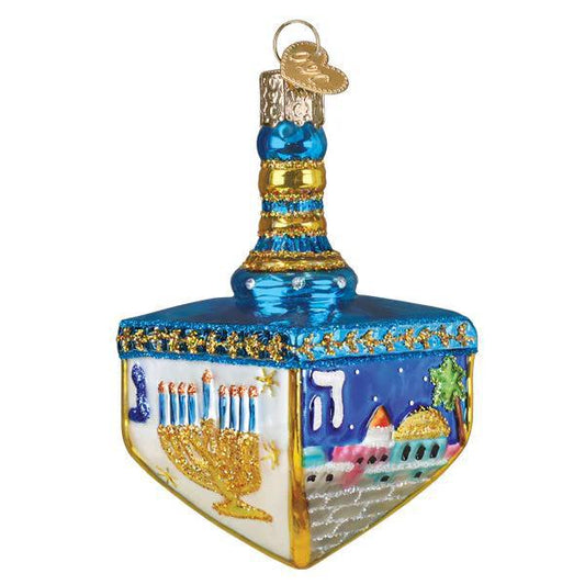 Ornament - Blown Glass - Hanukkah Dreidel