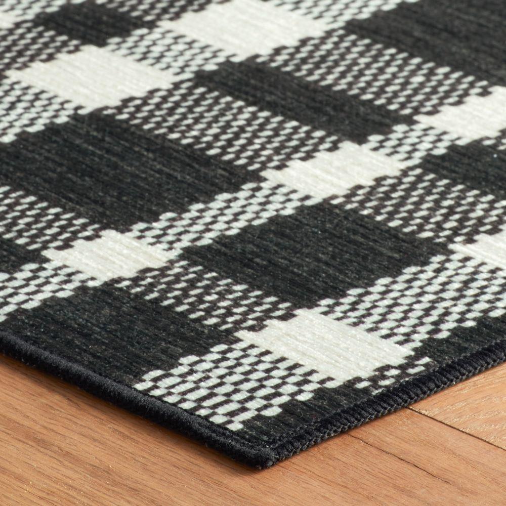 Rug - Machine-Washable - Houston Plaid Black