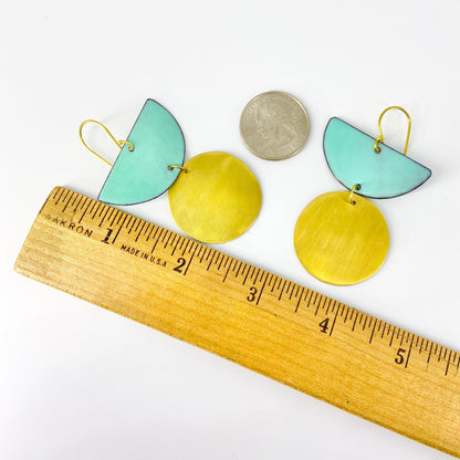 Earrings - Kiln-Fired Enamel & Brass