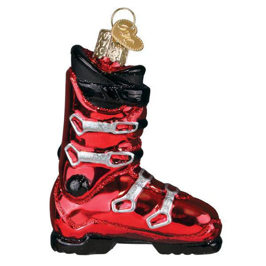 Ornament - Blown Glass - Ski Boot