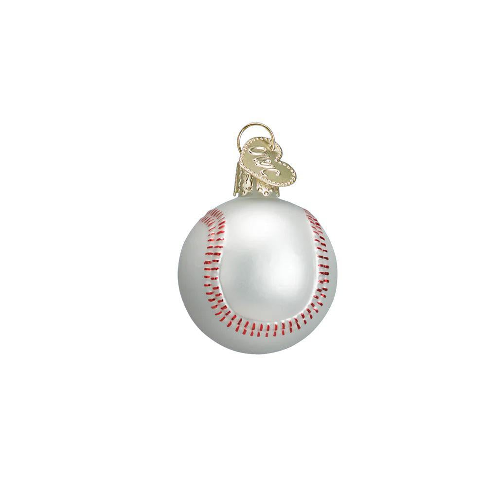Ornament - Blown Glass - Mini Sport Ball - Baseball