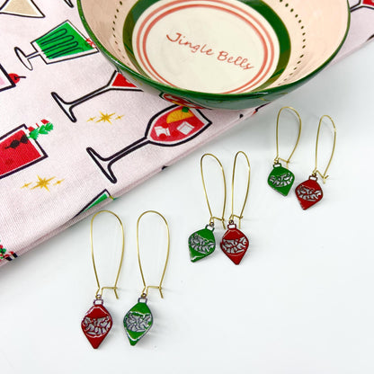 Earrings  - Tiny Ornaments - Enamel on Copper