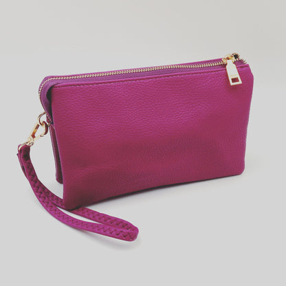 4 in 1 Handbag - Crossbody/Clutch/Wristlet - Purple