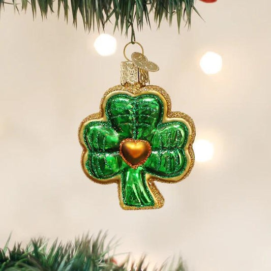 Ornament - Blown Glass - Shamrock
