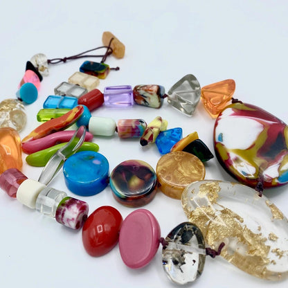 Necklace - Handknotted Resin Original - Handmade