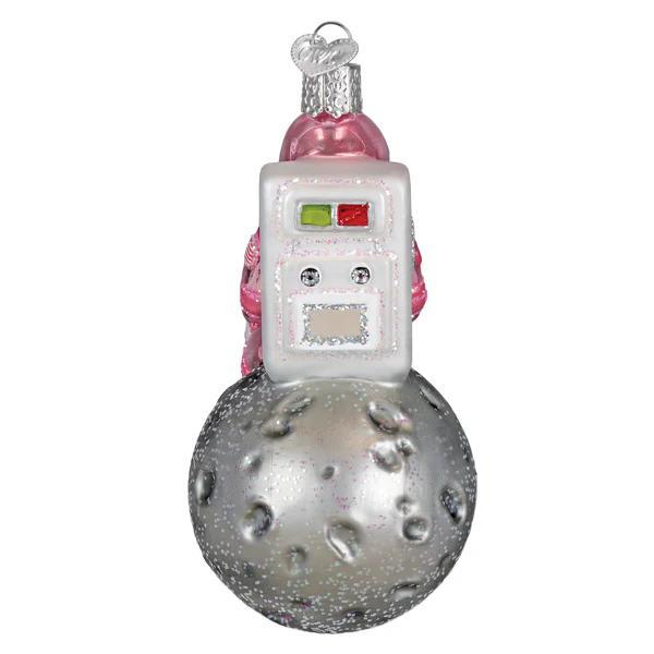 Ornament - Blown Glass - Pink Astronaut
