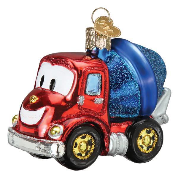 Ornament - Blown Glass - Cheerful Cement Truck