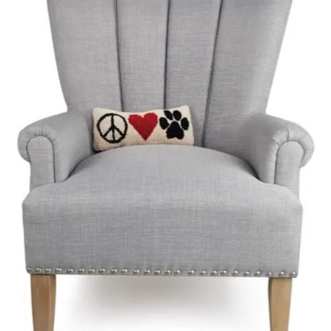 Pillow - Peace Heart Paw - Wool Hooked