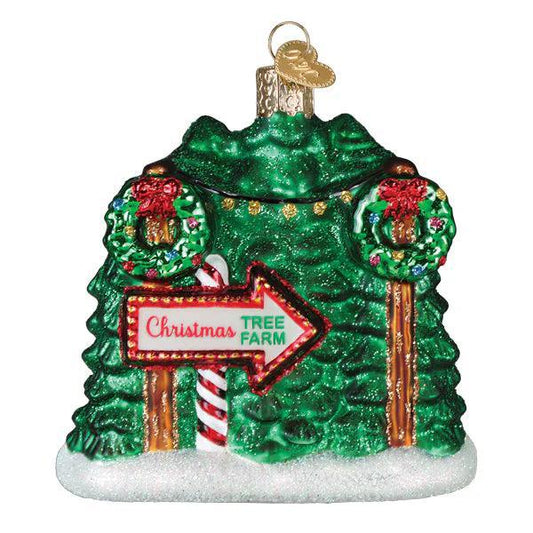 Ornament - Blown Glass - Christmas Tree Farm