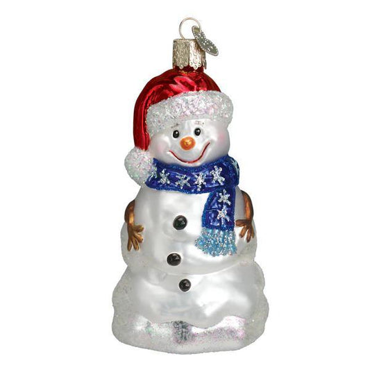 Ornament - Blown Glass - Happy Snowman