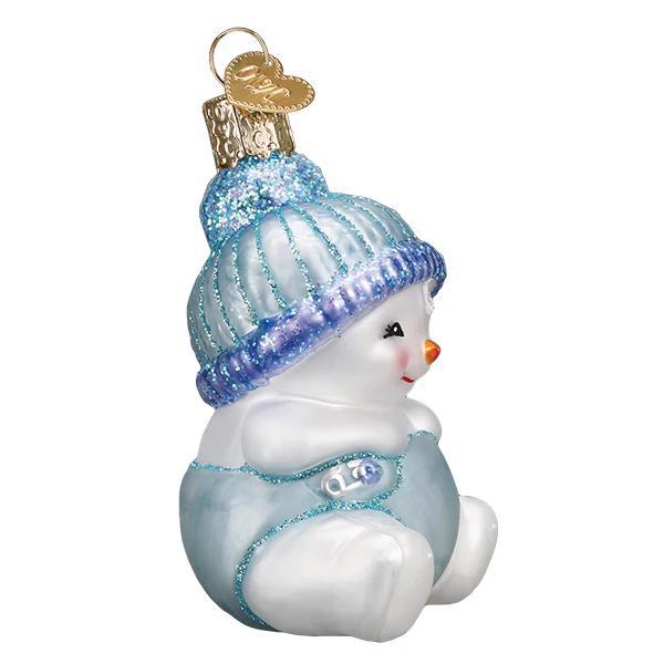 Ornament - Blown Glass - Snow Baby Boy