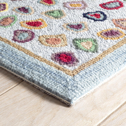 Rug - Micro Hooked Wool - Cat's Paw Blue
