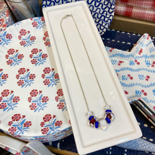Necklace - Glass "Lifesaver" Beads - America