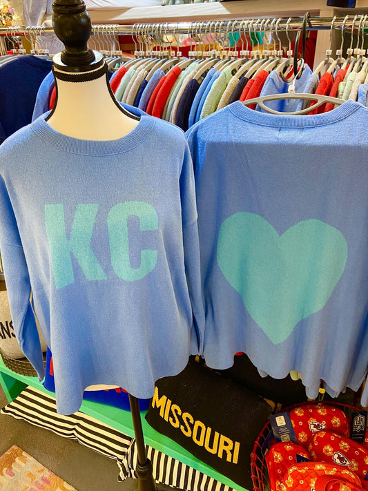 Sweater - KC/Heart (Hydrangea & Jade) - Exclusive