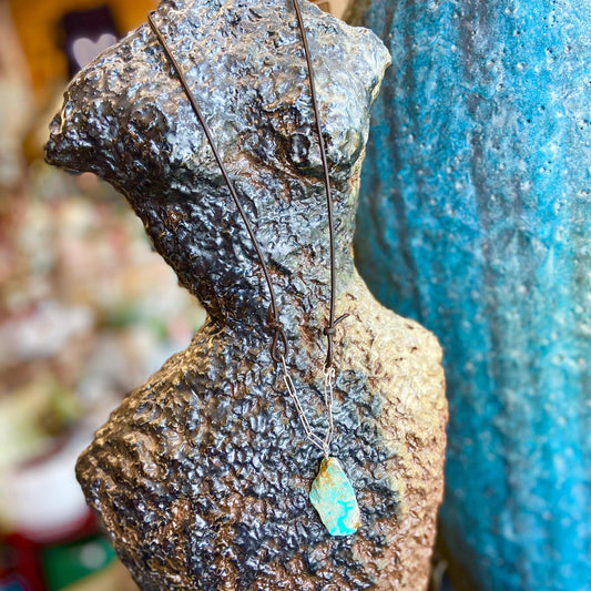 Necklace - Leather/Sterling/Turquoise
