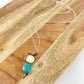 Necklace - Pearl/Turquoise/Leather on Sterling Chain