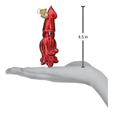 Ornament - Blown Glass - Red Squid