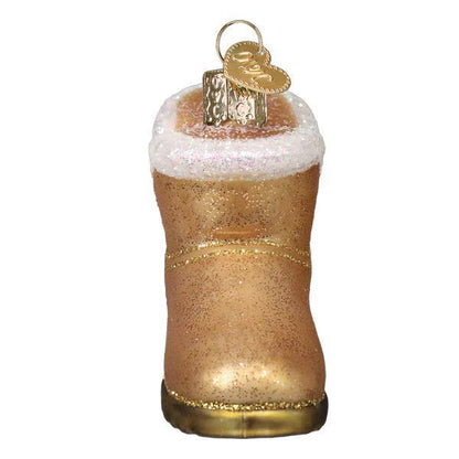 Ornament - Blown Glass - Sheepskin Boot
