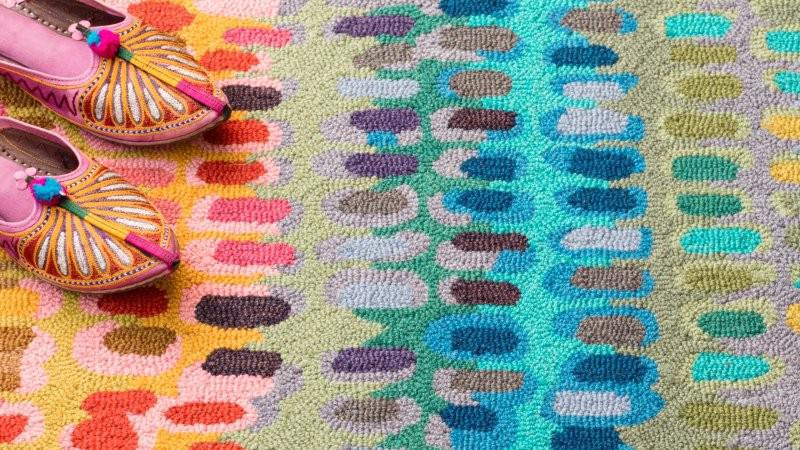Rug - Micro Hooked Wool - Paint Chip Multi
