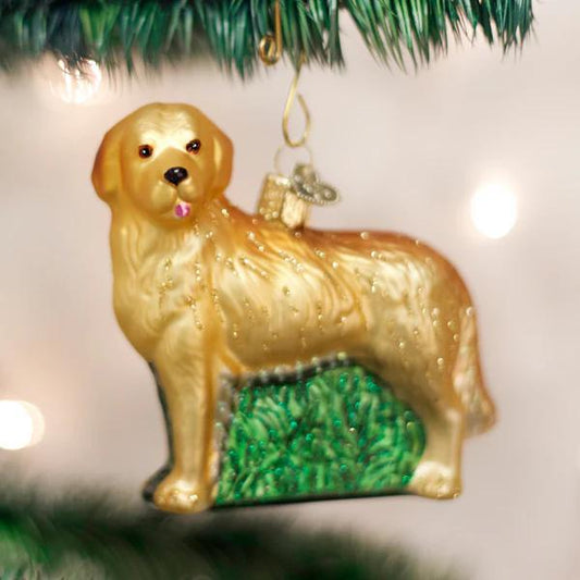 Ornament - Blown Glass - Golden Retriever