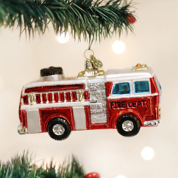 Ornament - Blown Glass - Fire Truck