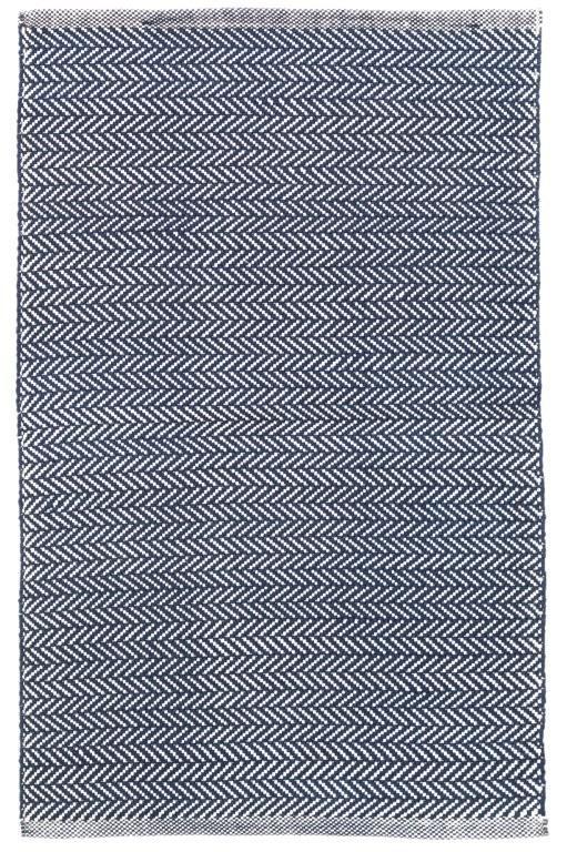 Rug - Indoor/Outdoor - Herringbone Indigo/White