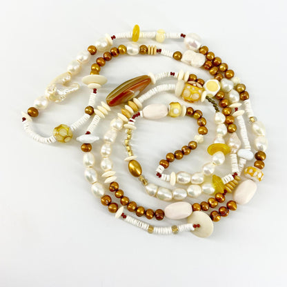 Necklace - Champagne & Pearls