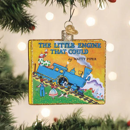 Ornament - Blown Glass - The Little Engine that Could Book