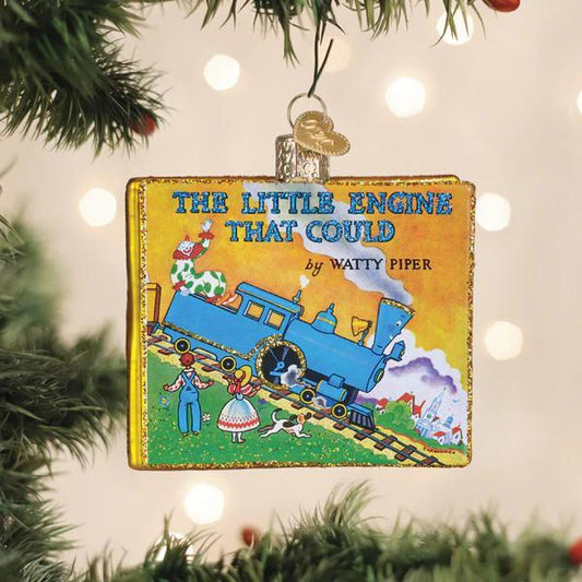 Ornament - Blown Glass - The Little Engine that Could Book