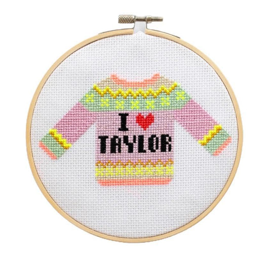 Kit - I Love Taylor Sweater Cross Stitch