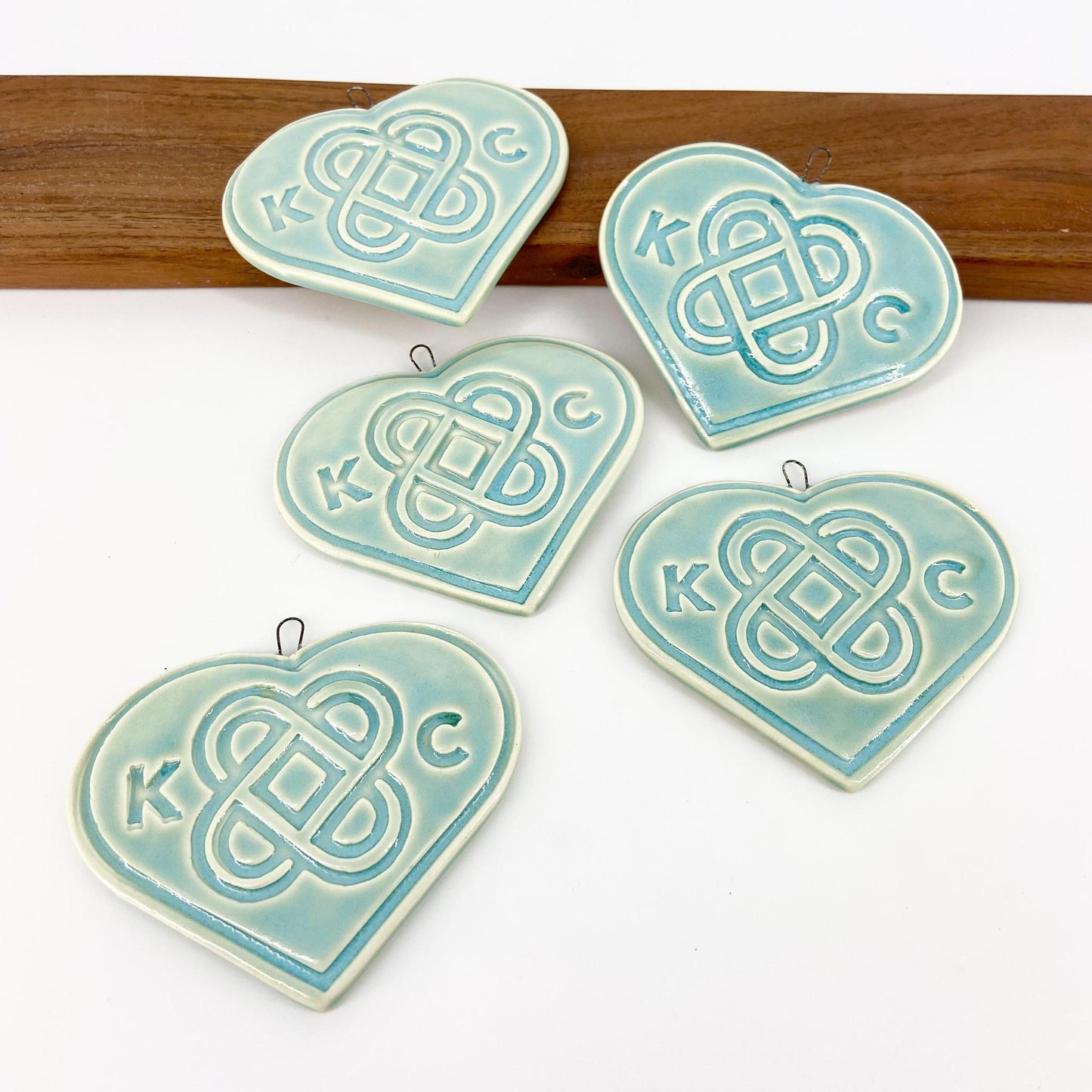 Decoration/Ornament - KC "Interlocking Hearts" Heart - Aqua