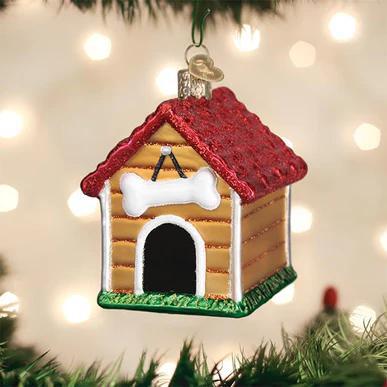 Ornament - Blown Glass - Dog House