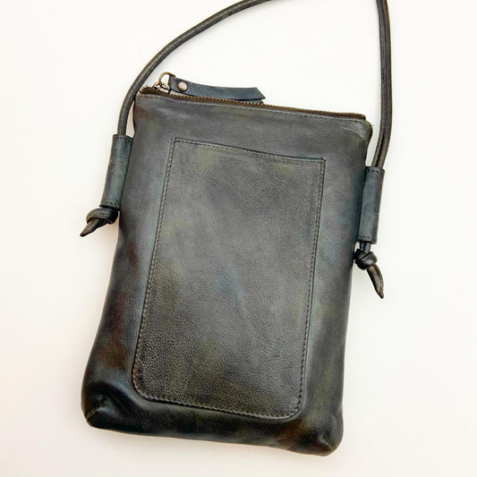 Handbag - Leather "Grab & Go" Crossbody - Charcoal