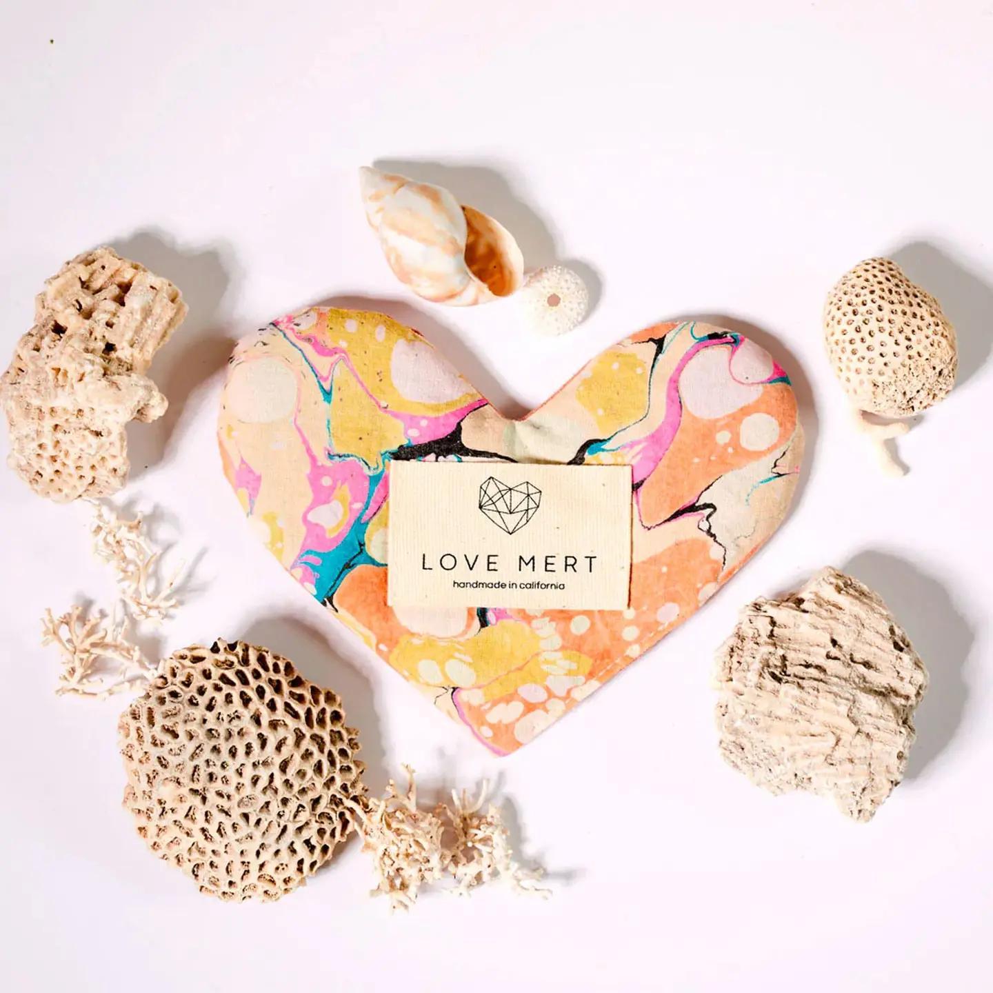 Eye Pillow - Heart Shaped - Silk, Cotton, & Lavender