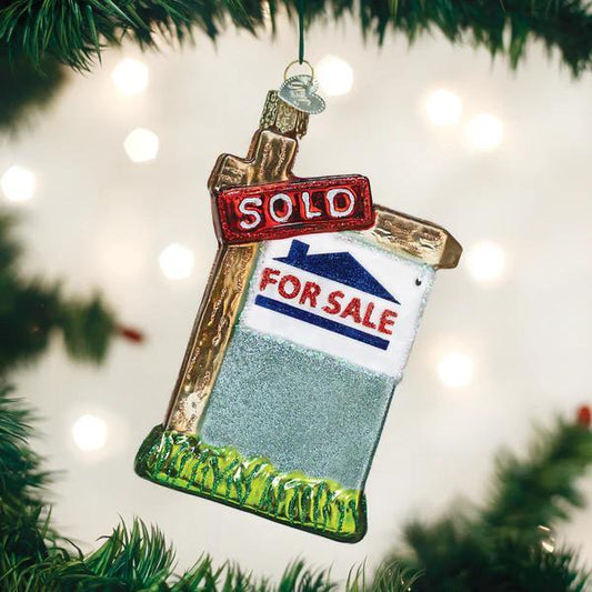 Ornament - Blown Glass - Realty Sign