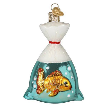 Ornament - Blown Glass - Goldfish in a Bag